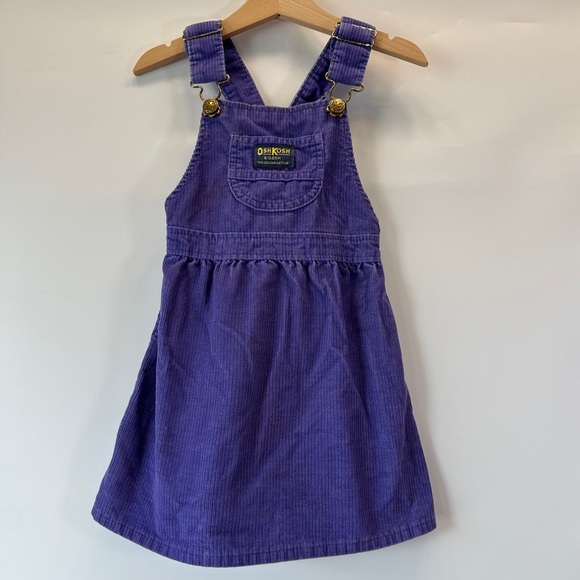 OshKosh B'gosh Other - VTG OshKosh B’Gosh Girls Skirtall Purple Corduroy Overalls Toddler 4 Made in USA